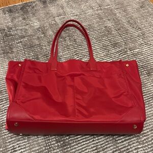 Red Quince Nylon Tote Laptop or Diaper Bag